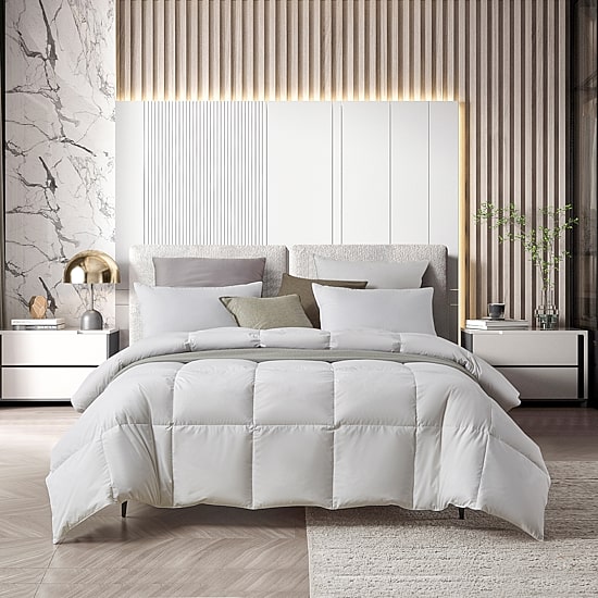 Farm To Home Organic Blended Cotton All Season White Feather And Down Comforter