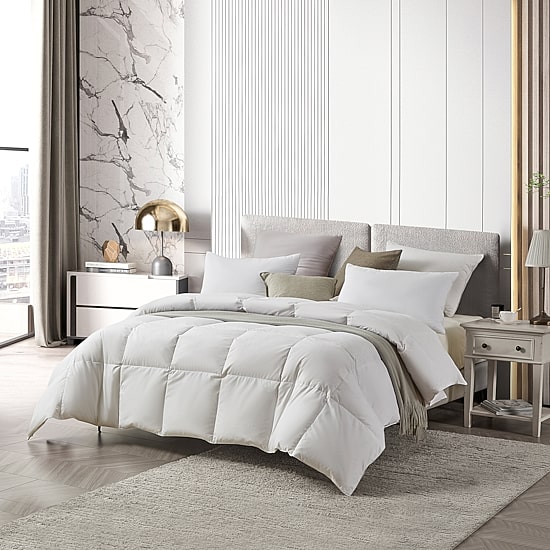Farm To Home Organic Blended Cotton All Season White Feather And Down Comforter