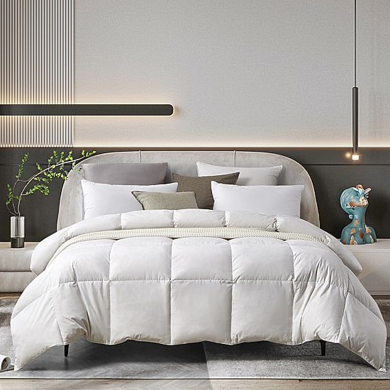 Farm To Home Organic Blended Cotton White Feather And Down Comforter - Medium Warmth
