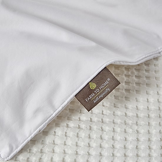 Farm To Home Organic Blended Cotton 600 Fill Power White Down Comforter