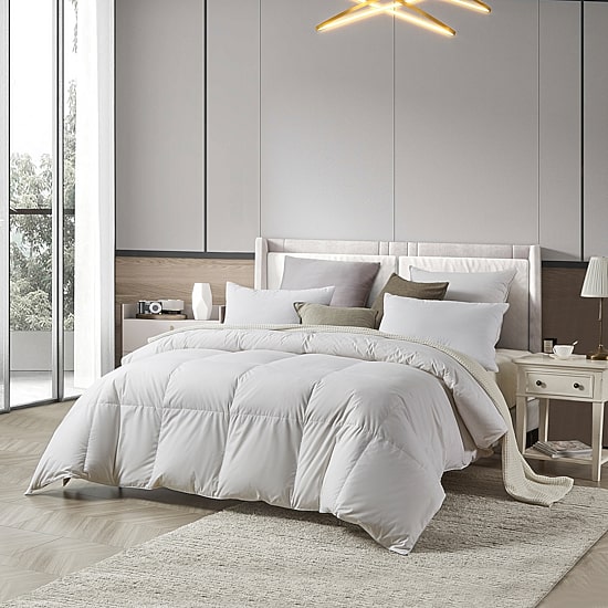 Farm To Home Organic Blended Cotton 600 Fill Power White Down Comforter