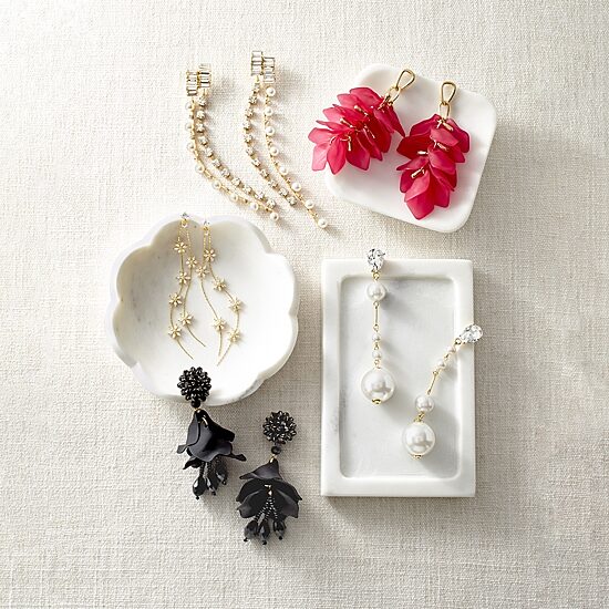 Bijoux Bar Womens Flower Drop Earrings