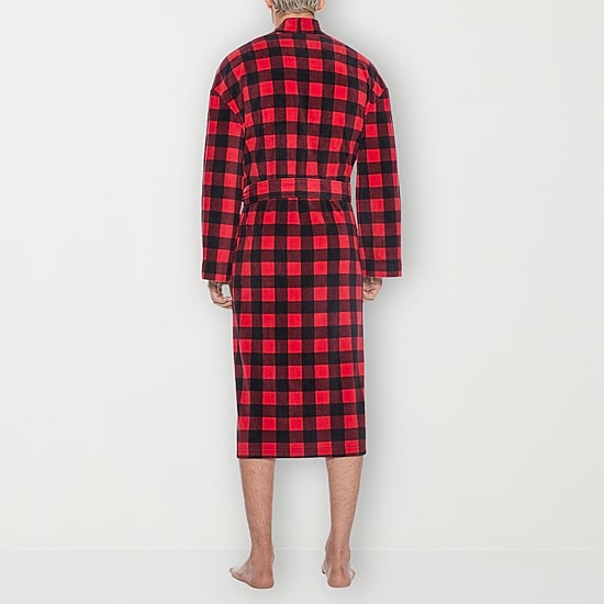 Residence Mens Fleece Kimono Robe Long Sleeve Long Length