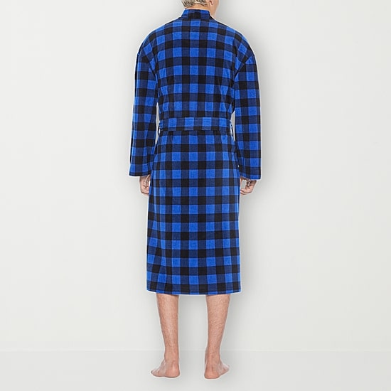 Residence Mens-Big Fleece Kimono Robe Long Sleeve Long Length