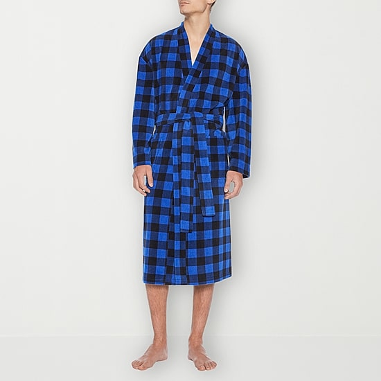 Residence Mens-Big Fleece Kimono Robe Long Sleeve Long Length