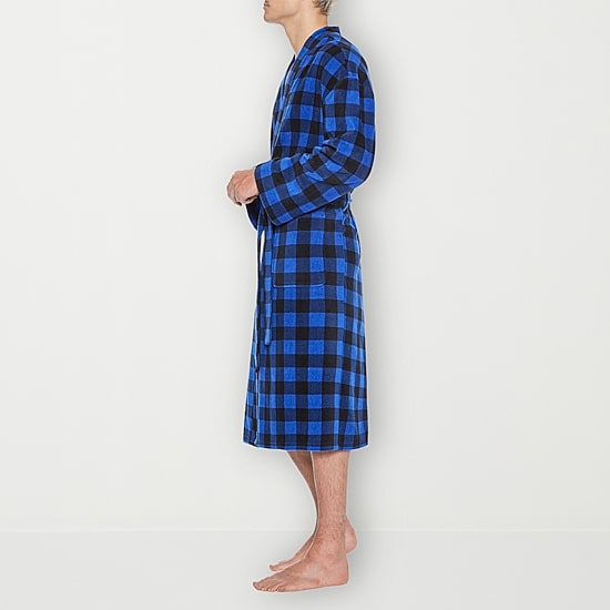 Residence Mens-Big Fleece Kimono Robe Long Sleeve Long Length