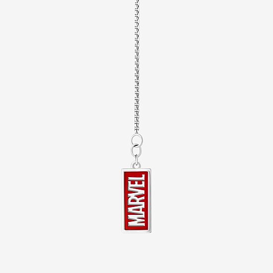 Marvel Fine Jewelry Shield Womens 1/8 CT. T.W. Genuine Red Garnet 14K Rose Gold Over Silver Sterling Silver 18 Inch Pendant Necklace