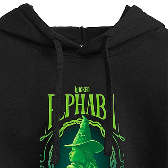 Movie Elphaba Cropped Womens Juniors Long Sleeve Wicked Hoodie