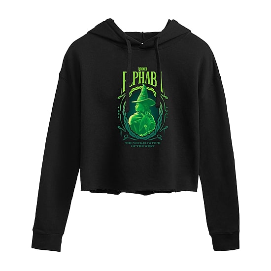 Movie Elphaba Cropped Womens Juniors Long Sleeve Wicked Hoodie