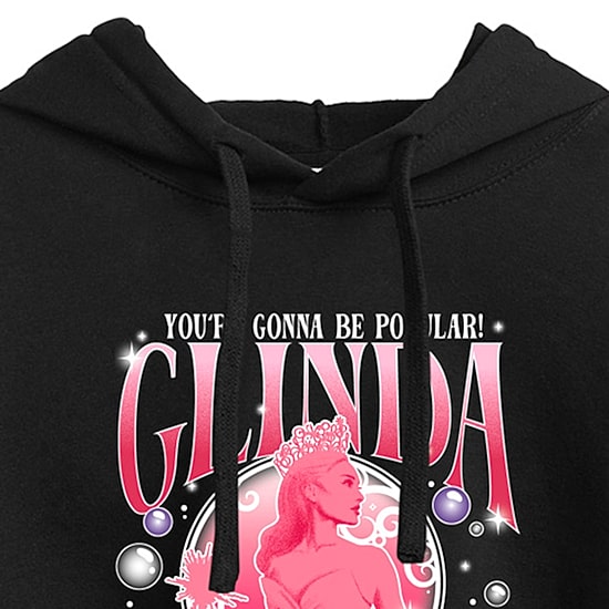 Movie Glinda Cropped Womens Juniors Long Sleeve Wicked Hoodie