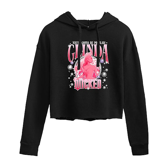 Movie Glinda Cropped Womens Juniors Long Sleeve Wicked Hoodie