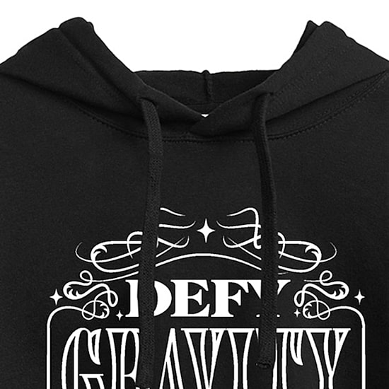 Wicked Movie Defy Gravity Cropped Womens Juniors Long Sleeve Wicked Hoodie