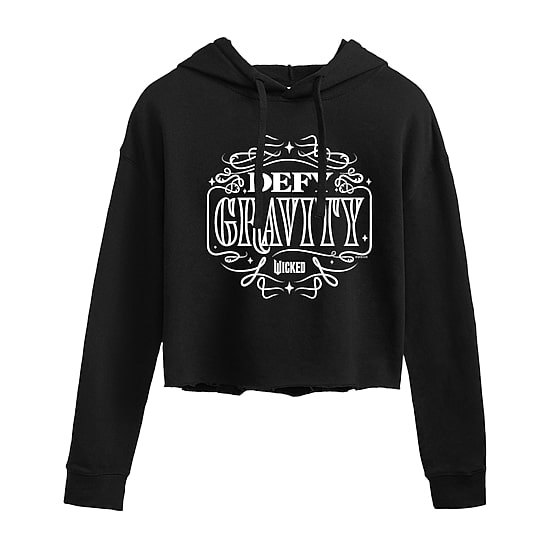Wicked Movie Defy Gravity Cropped Womens Juniors Long Sleeve Wicked Hoodie