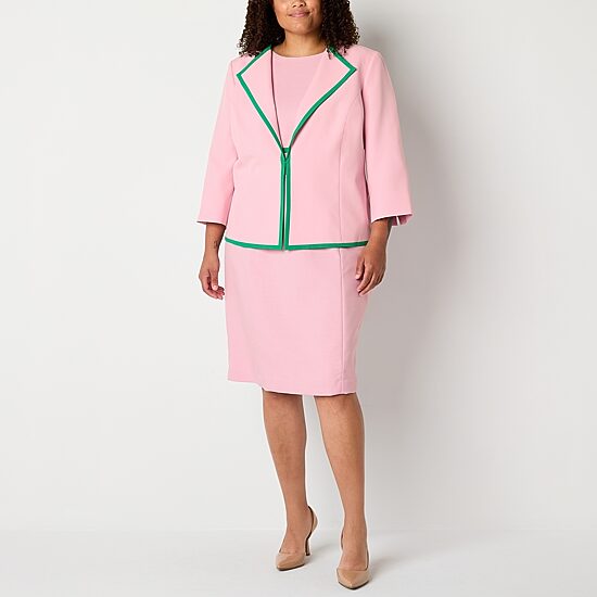 Black Label by Evan-Picone Womens Plus Classic Fit Suit Jacket