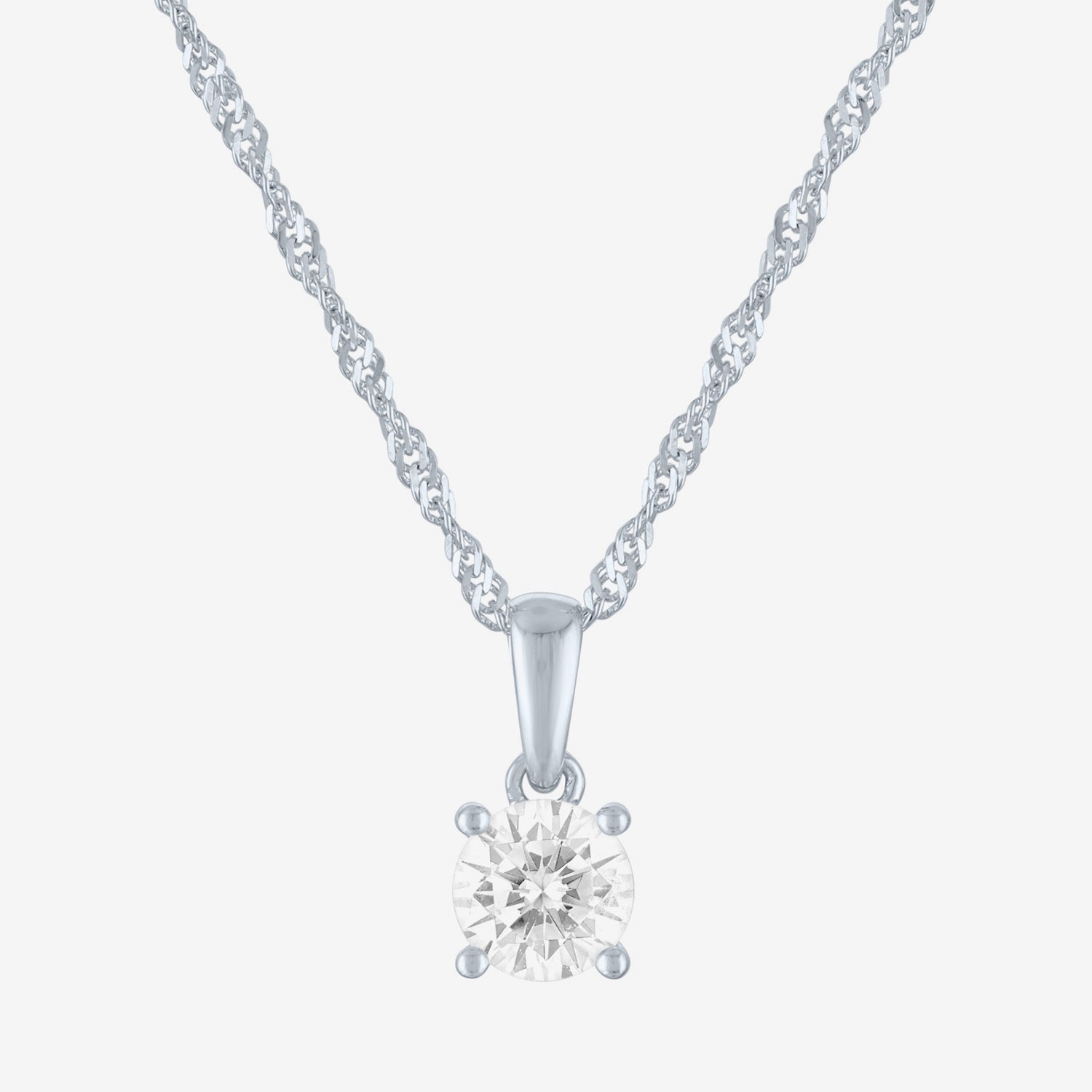 (G-H / Si2-I1) Womens 1/2 CT. T.W. Lab Grown White Diamond 10K Gold Round Pendant Necklace