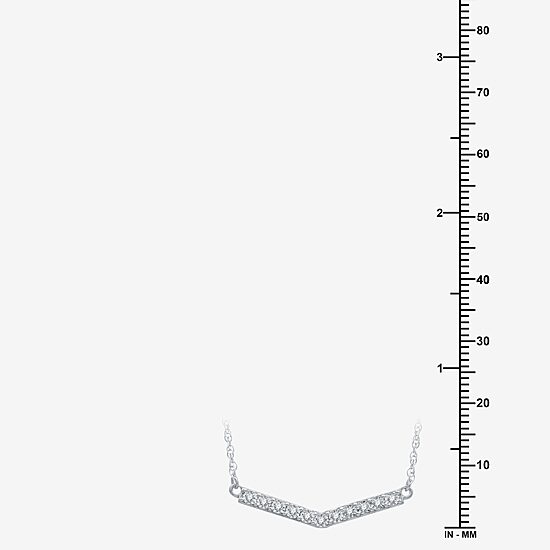 Yes, Please! Womens Diamond Sterling Silver 18 Inch Chevron Necklace