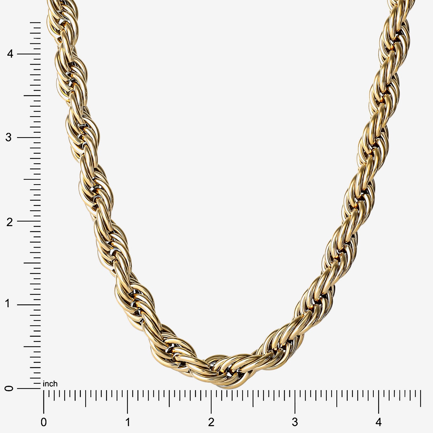 Mens Stainless Steel 24 Inch Rope Chain Necklace