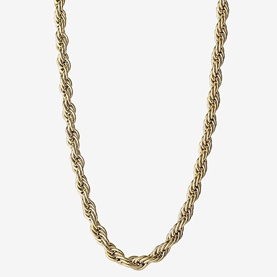 Mens Stainless Steel 24 Inch Rope Chain Necklace