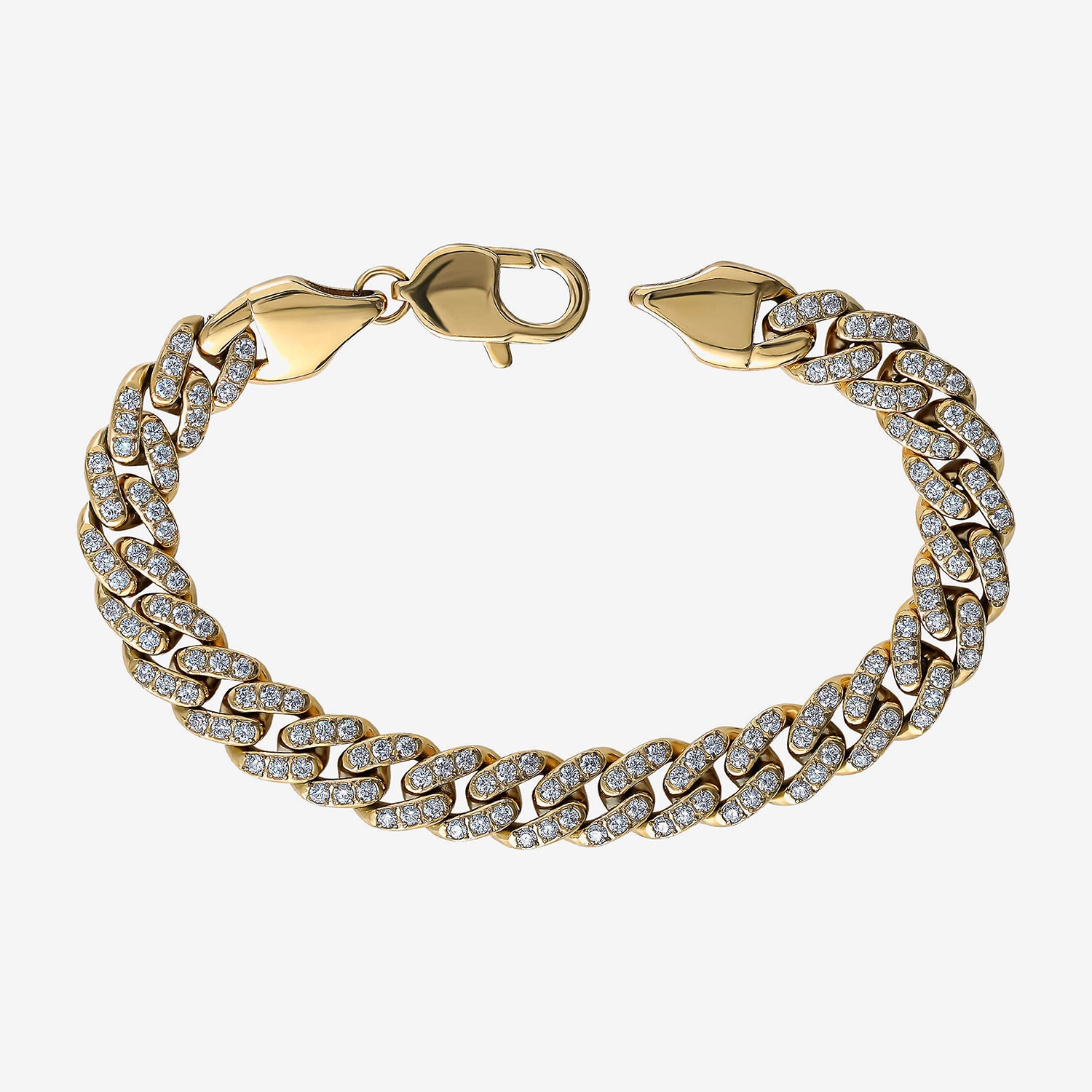 Mens Stainless Steel 8 1/2 Inch Curb Chain Bracelet