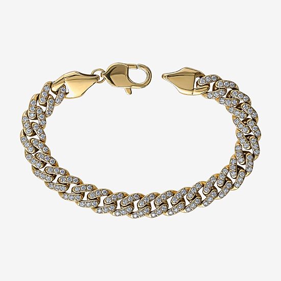 Mens Stainless Steel 8 1/2 Inch Curb Chain Bracelet
