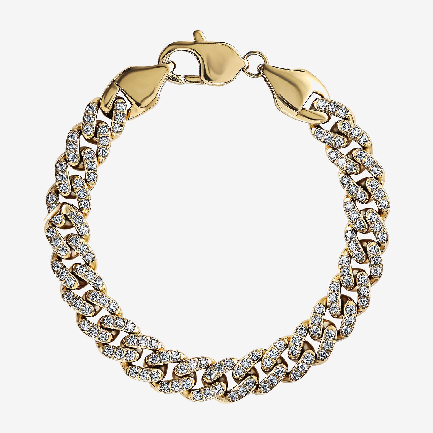 Mens Stainless Steel 8 1/2 Inch Curb Chain Bracelet