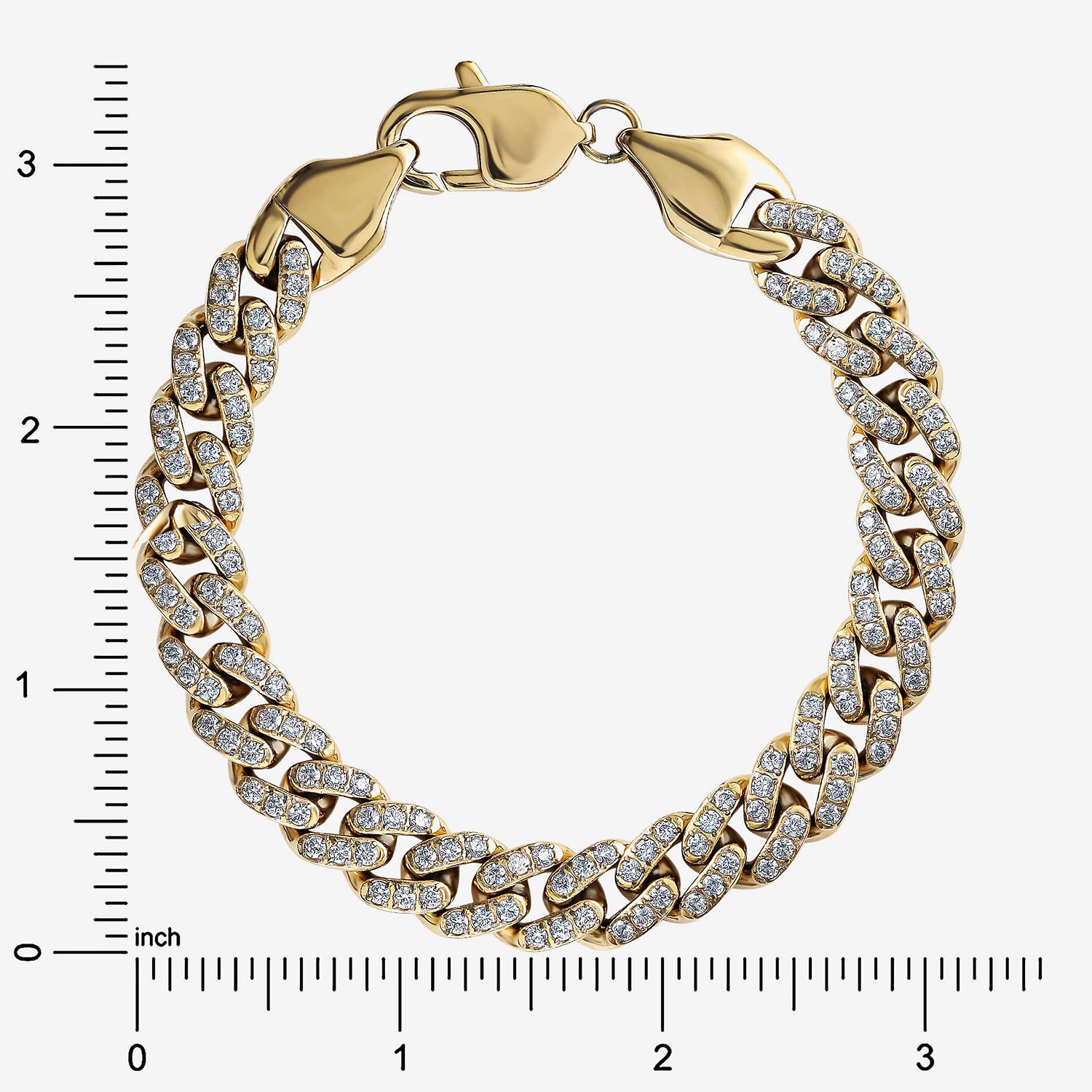Mens Stainless Steel 8 1/2 Inch Curb Chain Bracelet