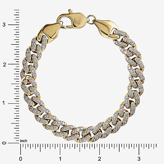 Mens Stainless Steel 8 1/2 Inch Curb Chain Bracelet