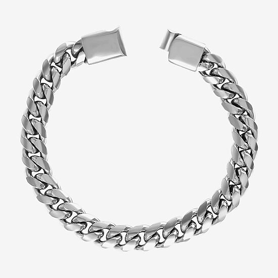 Mens Stainless Steel 9 Inch Curb Chain Bracelet