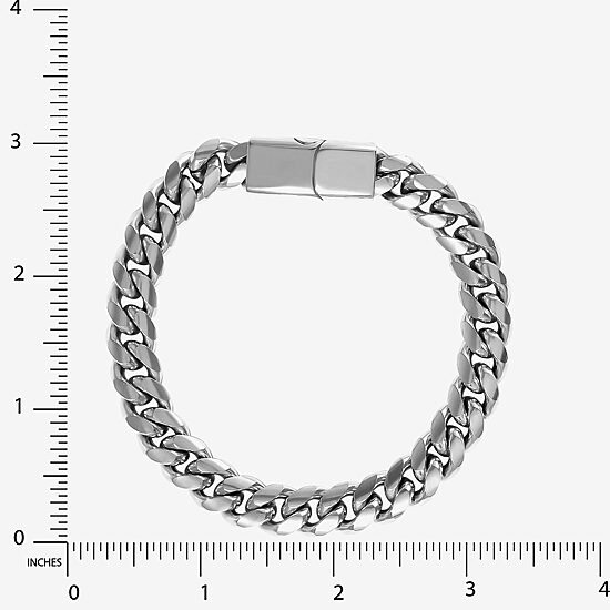 Mens Stainless Steel 9 Inch Curb Chain Bracelet