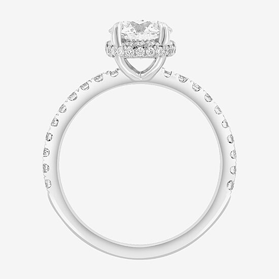 Effy Final Call (G / Vs2-Si1) Womens 1 3/4 CT. T.W. Lab Grown White Diamond 14K Gold Round Solitaire Side Stone Engagement Ring