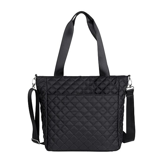 Julia Buxton Nylon Quilted Organizer Adjustable Straps Womens Tote