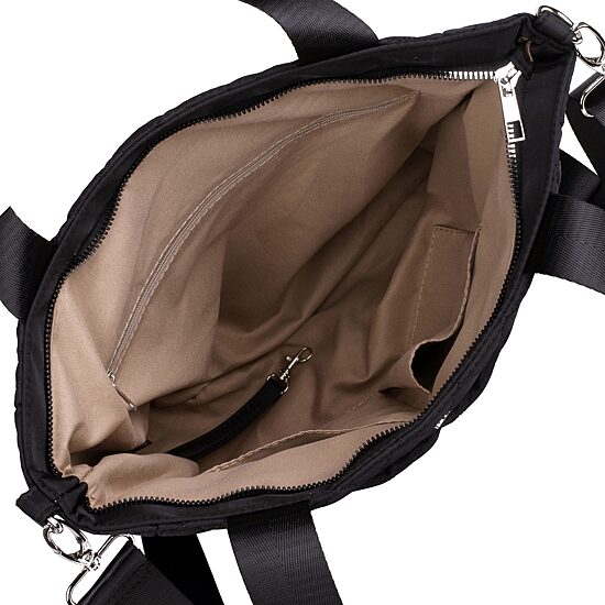 Julia Buxton Nylon Quilted Organizer Adjustable Straps Womens Tote