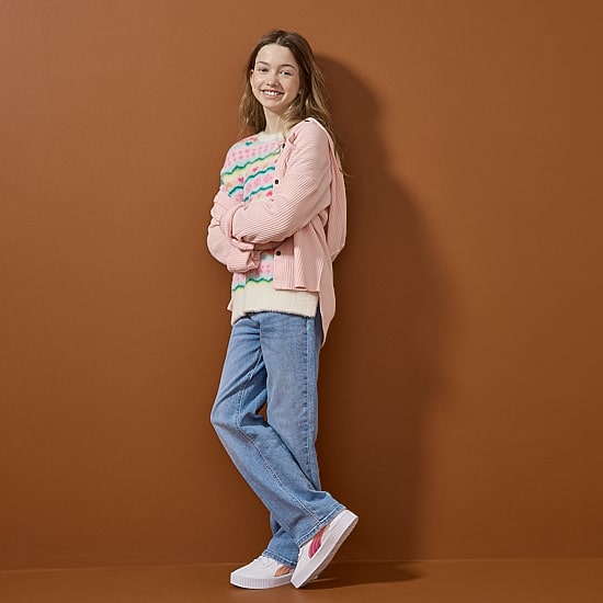 Thereabouts Waffle Little & Big Kid Girls Lightweight Shirt Jacket