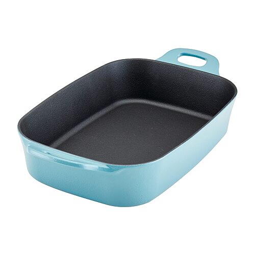 Rachael Ray Nitro Cast Iron 9-Inch x 13-Inch Roasting Pan - Agave Blue