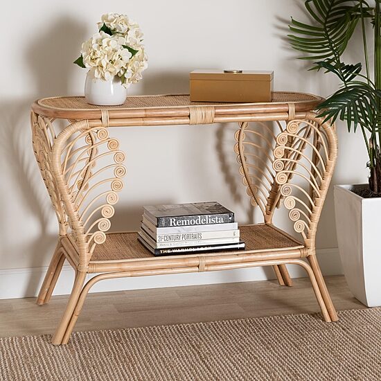 Bastet 2-Drawer Rattan Console Table