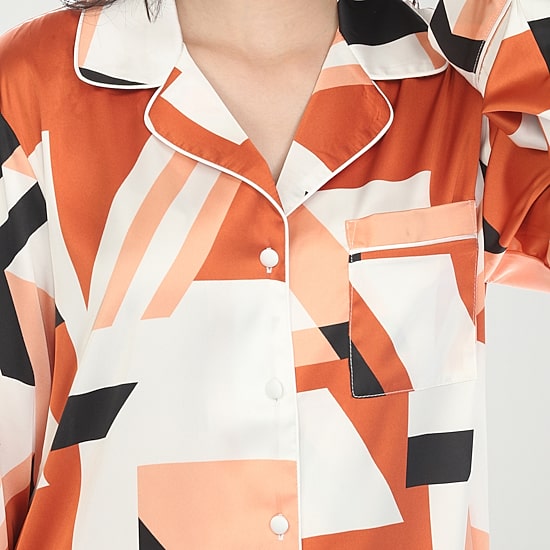 White Mark Womens Satin Long Sleeve 2-pc. Pajama Set