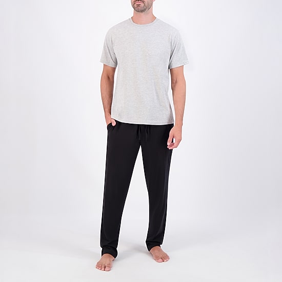 Hanes Mens Crew Neck Short Sleeve 2-pc. Pajama Set