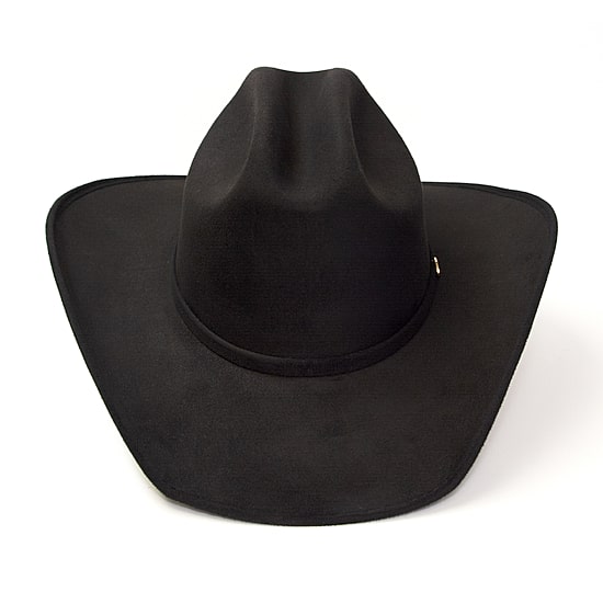 Western Express Black Suede Finish Cattleman Horse Head Accent Mens Cowboy Hat