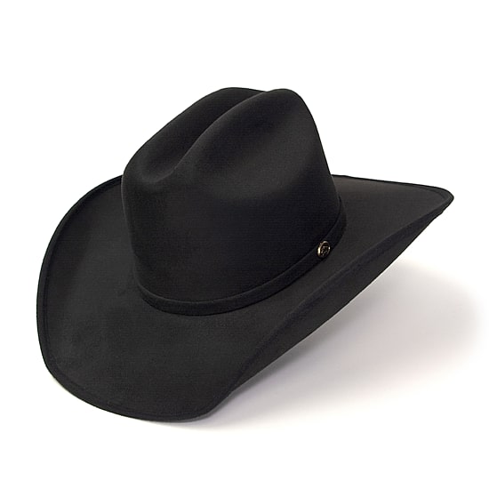 Western Express Black Suede Finish Cattleman Horse Head Accent Mens Cowboy Hat