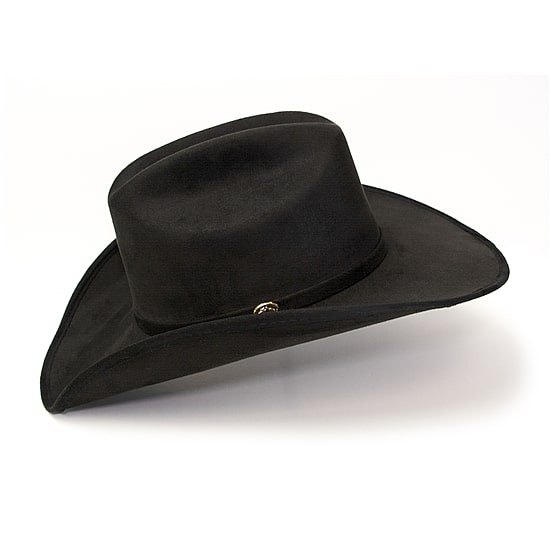 Western Express Black Suede Finish Cattleman Horse Head Accent Mens Cowboy Hat