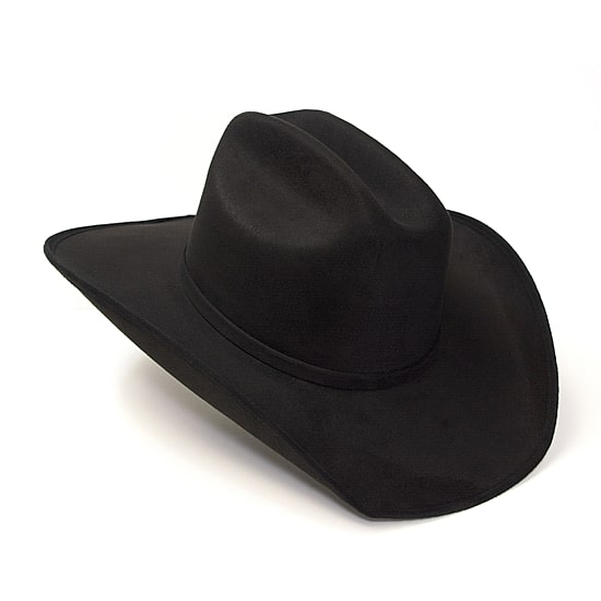 Western Express Black Suede Finish Cattleman Horse Head Accent Mens Cowboy Hat