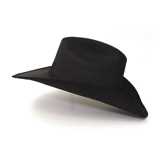 Western Express Black Suede Finish Cattleman Horse Head Accent Mens Cowboy Hat
