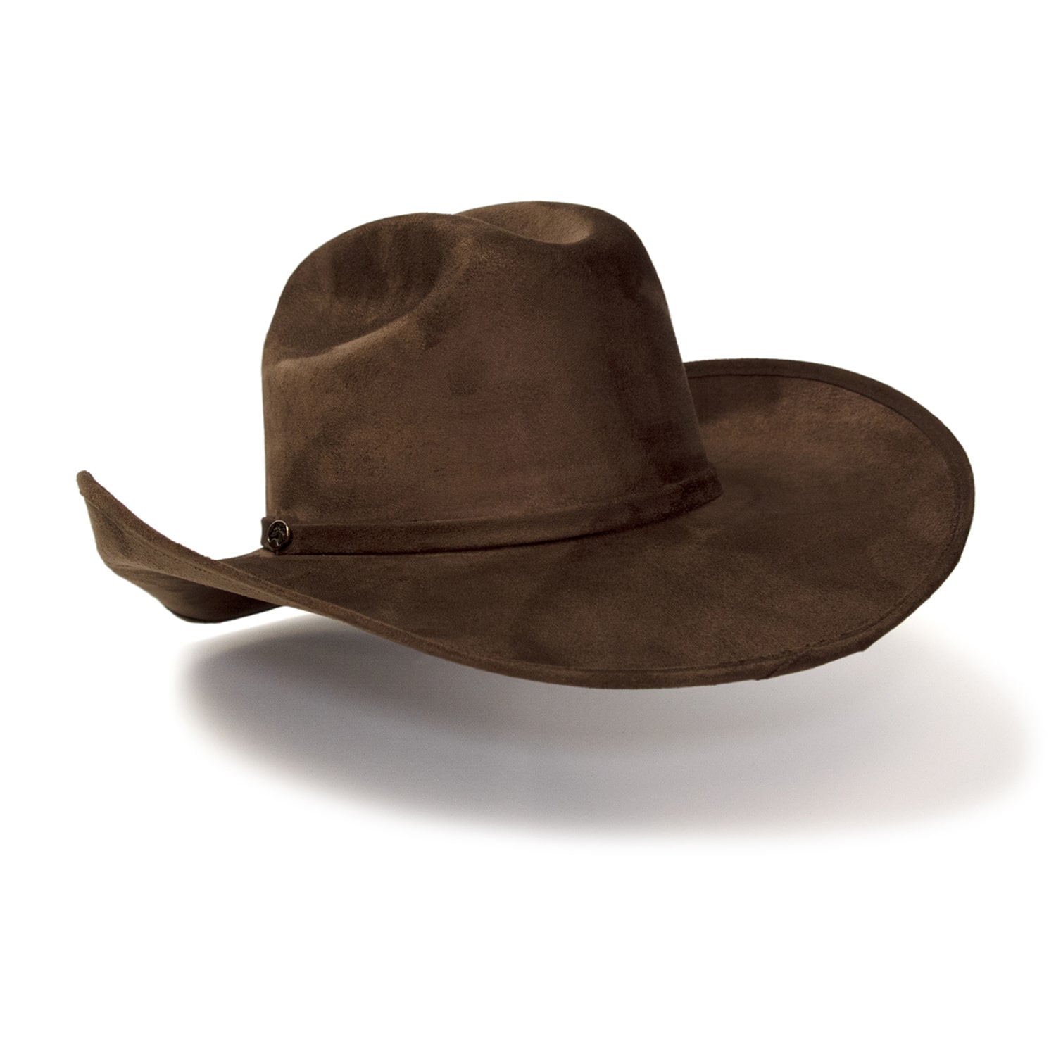 Western Express Brown Suede Finish Cattleman Horse Head Accent Mens Cowboy Hat