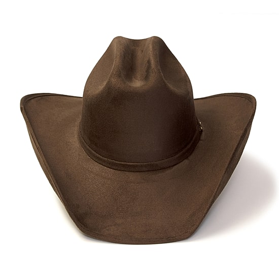 Western Express Brown Suede Finish Cattleman Horse Head Accent Mens Cowboy Hat