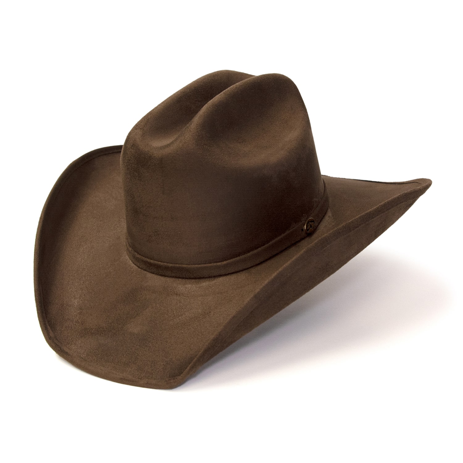 Western Express Brown Suede Finish Cattleman Horse Head Accent Mens Cowboy Hat
