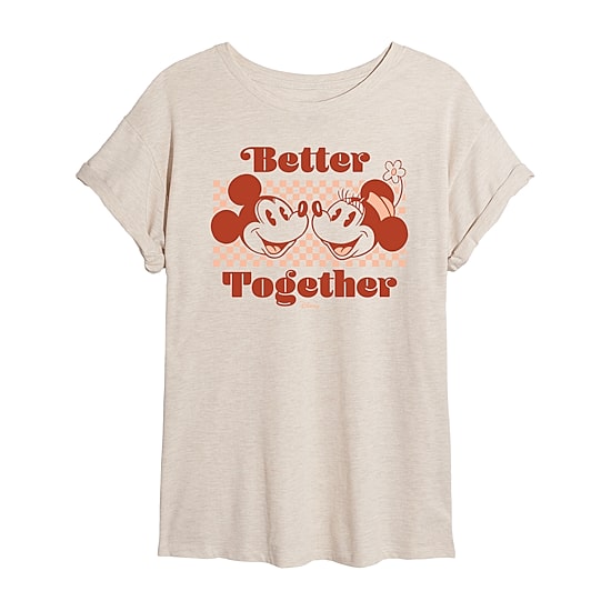 Womens Crew Neck Short Sleeve Regular Fit Mickey and Friends Graphic T-Shirt
