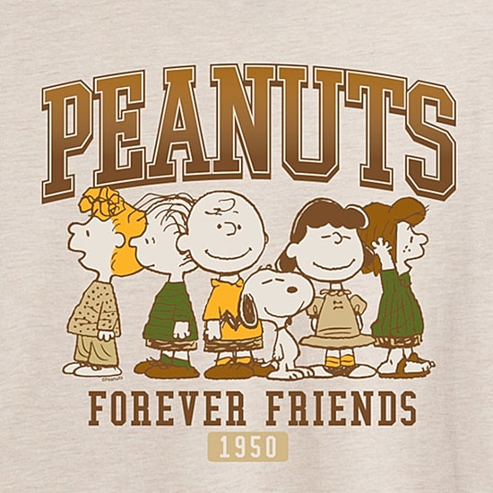 Womens Crew Neck Short Sleeve Regular Fit Peanuts Graphic T-Shirt