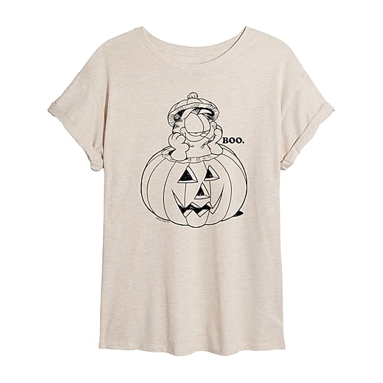 Womens Crew Neck Short Sleeve Regular Fit Garfield Graphic T-Shirt