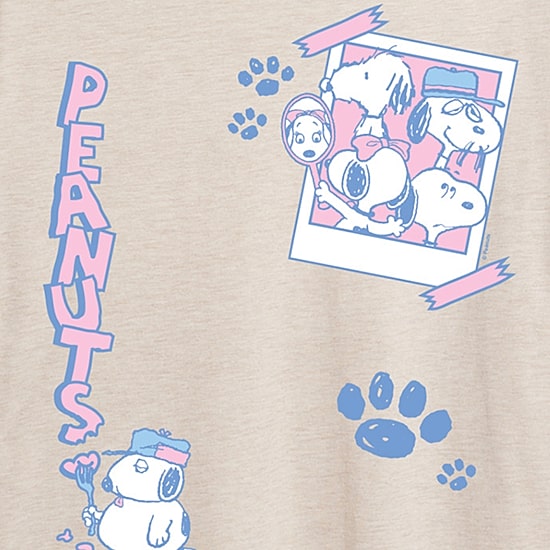 Womens Crew Neck Short Sleeve Regular Fit Snoopy Graphic T-Shirt