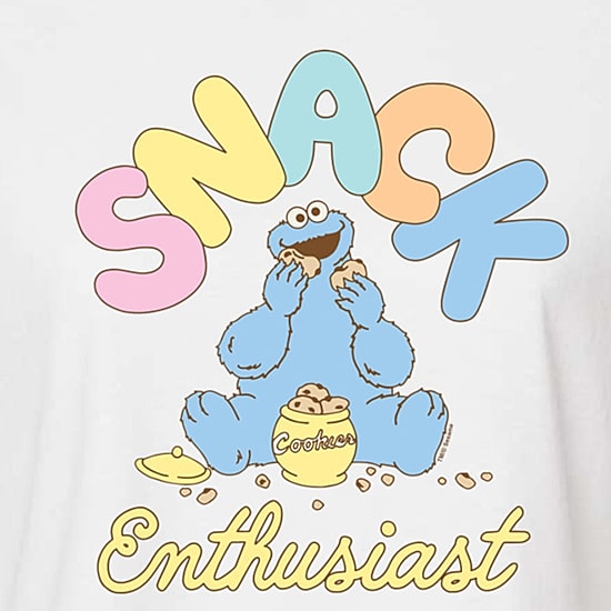 Womens Crew Neck Short Sleeve Regular Fit Sesame Street Graphic T-Shirt